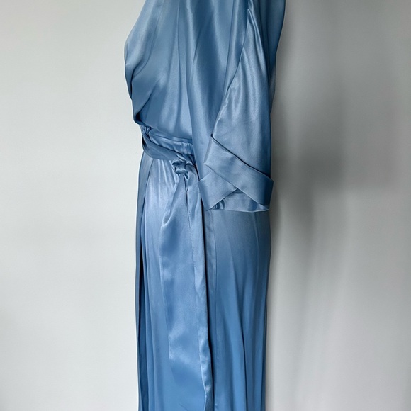 & Other Stories Light Blue Satin Wrap Dress - Picture 5 of 6